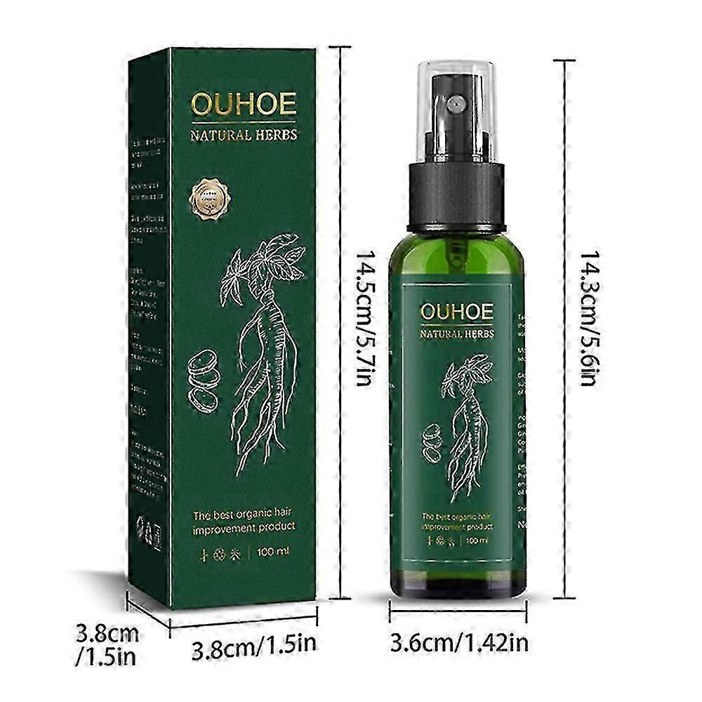 Ginseng Hair Growth Liquid Herbal Hair Growth Spray Anti-fall Tough Hair Root Moisturize Hair Care Essence 100ml