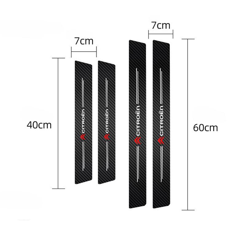 Leather Car Door Decals Carbon Fiber Threshold Anti Scratch For Citroen e-C3 X C5X C3 C4 Cactus Picasso C-Crosser C6 C1 C-Elysee ait256