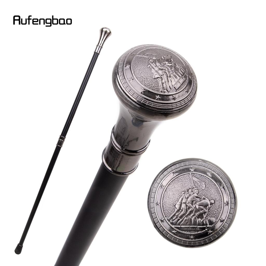 Russia Style Hoise A Flag Totem Relief Walking Cane Fashion Walking Stick Gentleman Luxury Crosier Knob Walking Stick 93cm