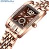 CRRJU New Watch 5017 Women's Watch Stainless Steel Strap Simple Square Business Fashion Watch