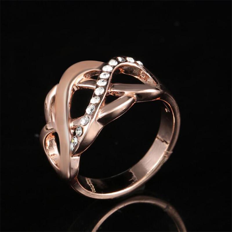 Ring Hollow-out Cross Inlaid Rhinestones