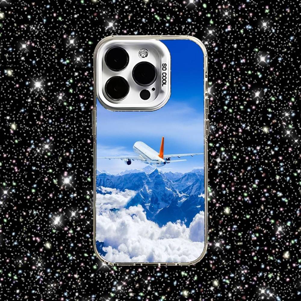 Чехол для телефона с изображением самолета для iPhone 16,15,14,13,12,11,Pro,XS,Max,Plus,Mini,SE Белый Конфетный Матовый Ударопрочный Чехол