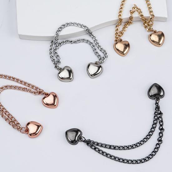 1 пара многофункциональных магнитных зажимов для одежды с цепочкой, многоцелевая брошь без штифта, металлические пуговицы, зажим для одежды, шали, шарфа, брюк, манжет, магнит