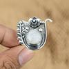 Multi Stone Flower Adjustable Ring 925 Silver Natural Rainbow Moonstone