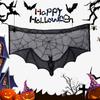 Reusable Halloween Lace Curtain Lightweight Gothic Bat Tablecloth  Home Decor
