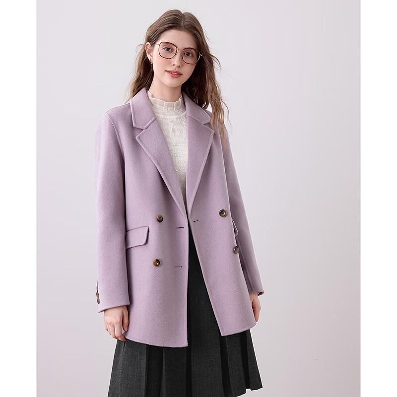 Betu Women's 2025 Autumn Mid-length Double-faced Wool Coat