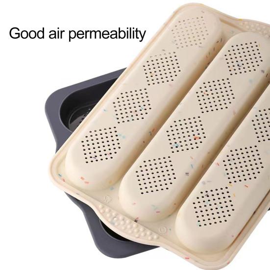 Baguette Mold 3 Slots Vent Hole Design Insulated Handle Easy Demoulding Bread Making Baking Mold