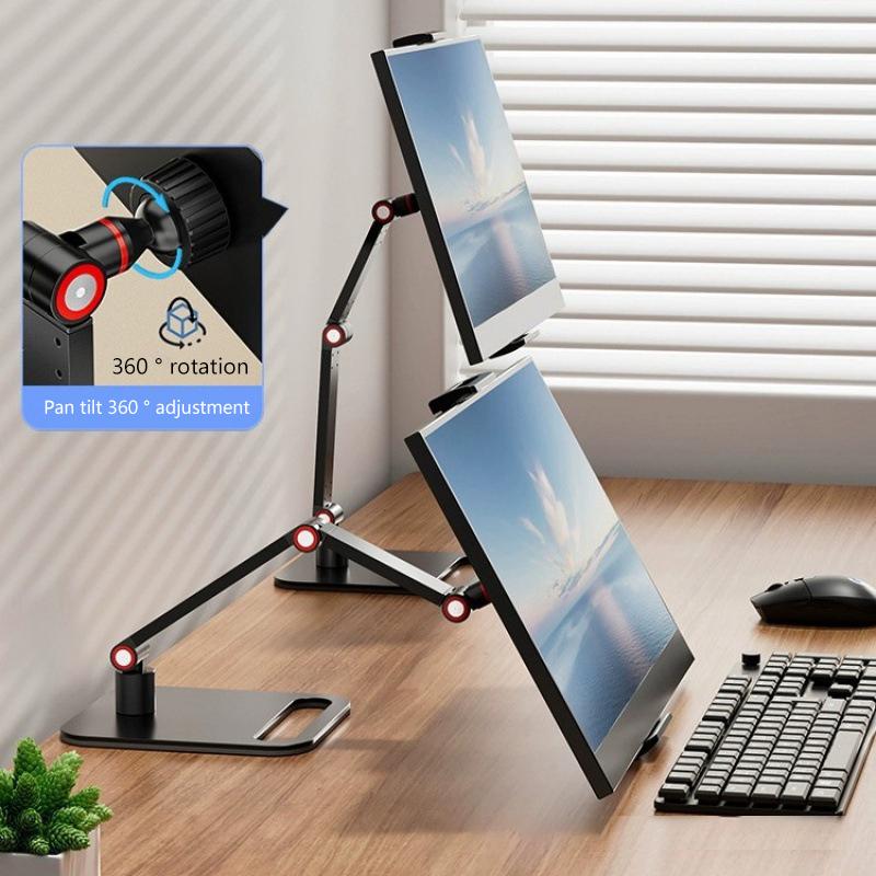Portable Monitor Desk Holder Metal Stand 16 Inch Universal Expandable Display Base Vesa Mount External Vertical Screen Expansion