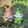 Cartoon Animal Sculpture Resin Miniatures Figurine Crafts Rabbit Frog Statue  Car