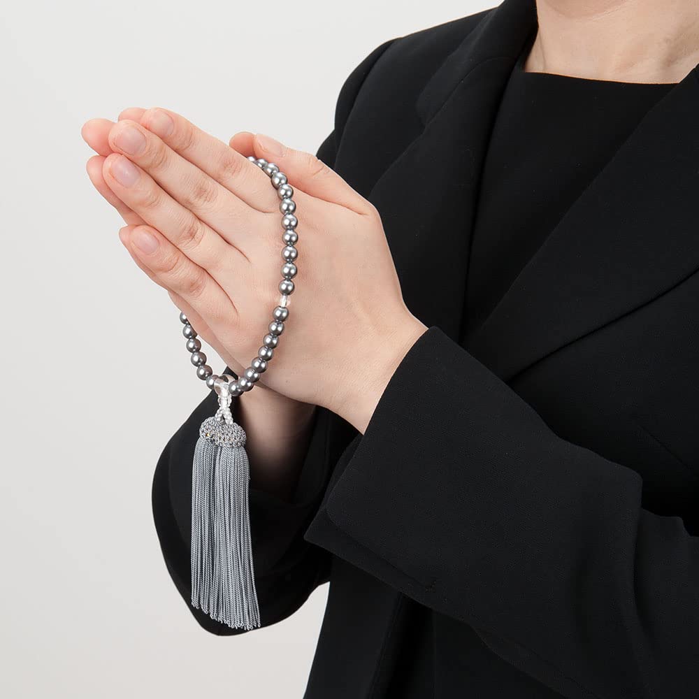 Магазин алтаря Takita Kyoto Четки для молитвы из черной ракушки 7 мм с кисточкой и мешочком для бусин Четки, которые могут использовать все, включая сертификат [буддийские]