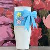 Silicone Cup Sleeve for 40oz Tumblers DIY Bow & Floral Charm Kit Non-Slip Protective Cover Dishwasher-Safe Gift for Tumbler Lovers