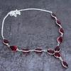 Garnet Gemstone Handmade 925 Sterling Silver Jewelry Necklace 18" M2E28