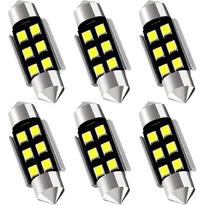 AUXLIGHT 6418 6411 DE3425 C5W DE3423 36MM 1.42” Festoon Светодиодные лампы для освещения салона Canbus Без ошибок 6000K Ксеноновый белый, Сверхяркие 6SMD чипов для