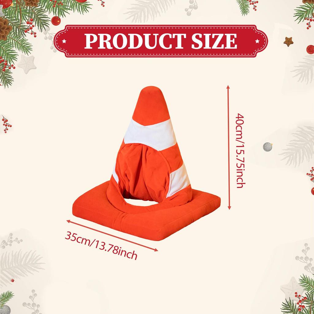 Traffic Cone Hat Fancy Dress Costume Accessory for Carnival Birthday Cosplay