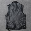 Новый мотоциклетный жилет из натуральной кожи Жилет для мужской верхний слой коровья кожа приталенный молодой короткий модный жилет мотоциклетный костюм