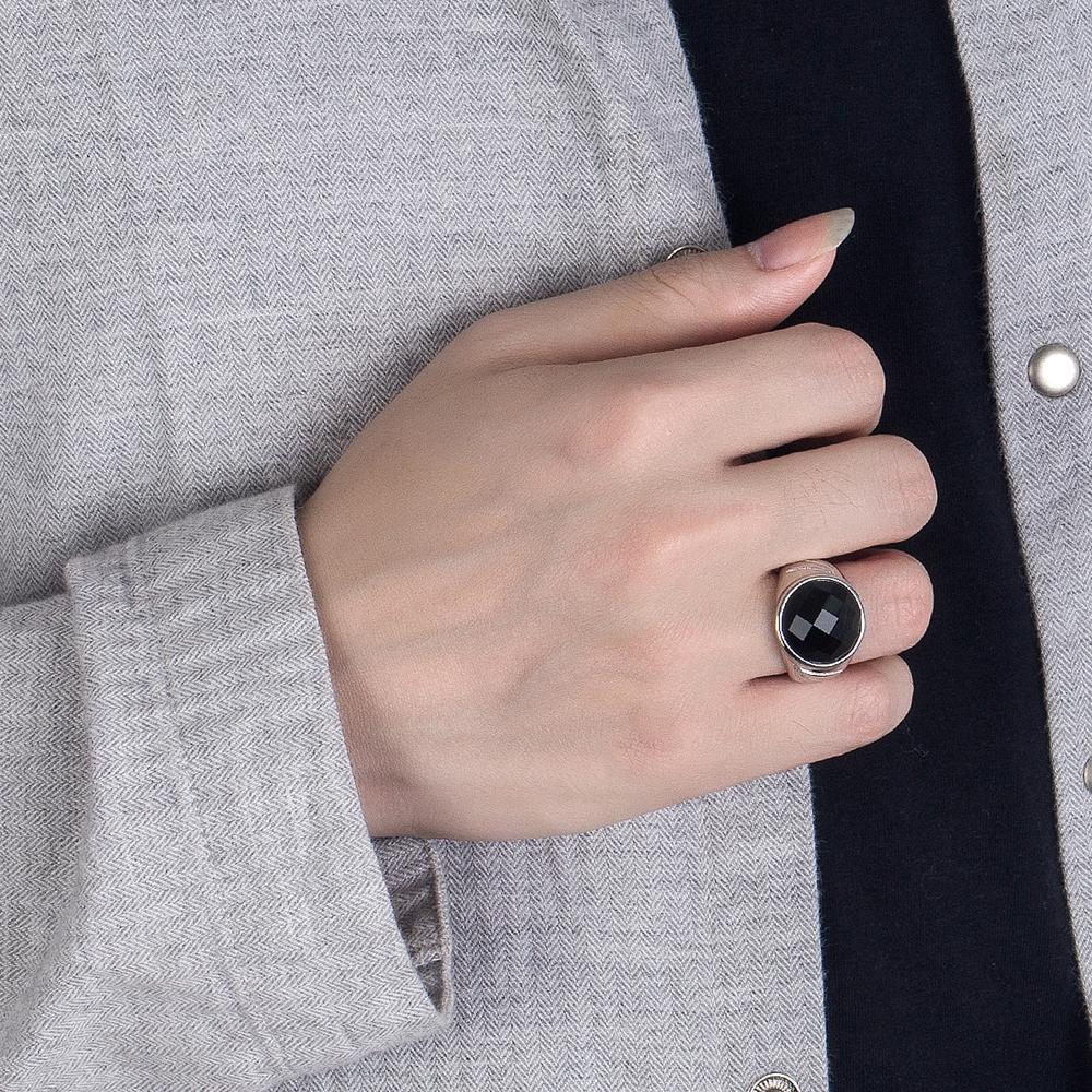 Кольца из 100% стерлингового серебра 925 пробы, винтажное кольцо с большим камнем агата для женщин, модные богемные новые популярные серебряные ювелирные изделия, подарки