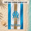 Beach TowelOlympique Marseille FC Custom Name Text Personalized Soft Towel for Beach Pool Indoor Home Decor Gift