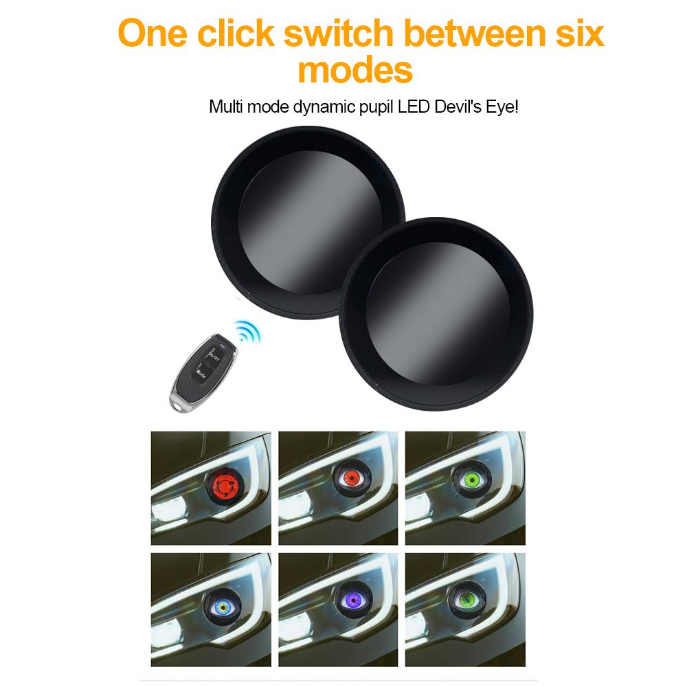 12В-36В Фара с дьявольским глазом, динамические фары дьявольский глаз с регулируемым рисунком глаза для автомобиля, мотоцикла