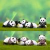 4Pcs/Set Cute Panda Moss Micro Landscape Terrarium Figurine Decoration Resin