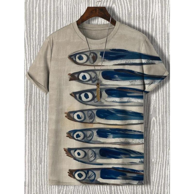 Summer Men's Fun Frog Art 3D Print T-Shirt Men's & Women's Short-Sleeve Crew Neck T-Shirt Relaxed Fit Casual Cartoon Top