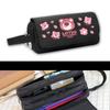 Children's Strawberry Bear Pencil Case Stationery Box - Student Large Capacity Canvas Pencil Box