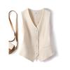 Women's Classic Formal Buttons Solid Color V-Neck Dressy Suit Vest Waistcoat