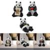 Panda Figurine Table Decoration Adorable Centerpiece Cute Panda Statue Animal Sculpture for Bookshelf Home Bedroom TV Cabinet