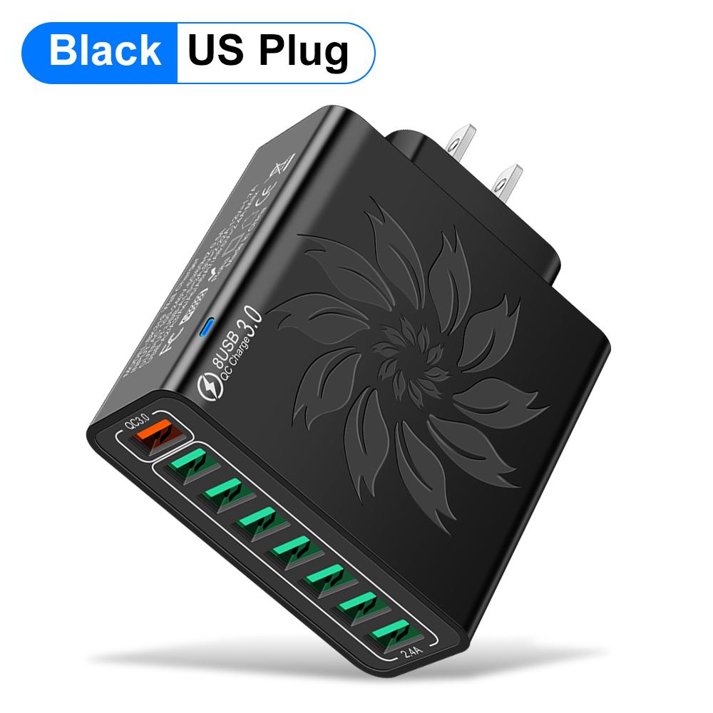 Total 65W 8 In 1 USB Phone Charger Wall Adapter For iPhone 15 14 Pro Max Xiaomi Samsung Phone Charger