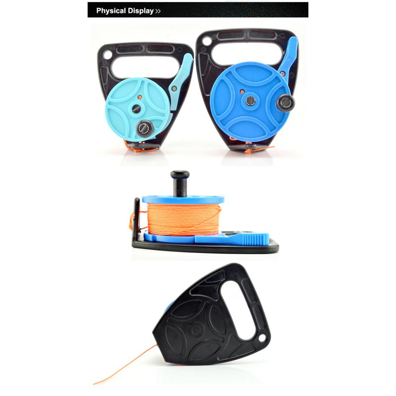 150/249 футов катушка для подводного плавания с затонувшей катушкой, катушки с леской для пальцев, пещерная катушка с ручкой, снаряжение для подводного плавания, водных видов спорта