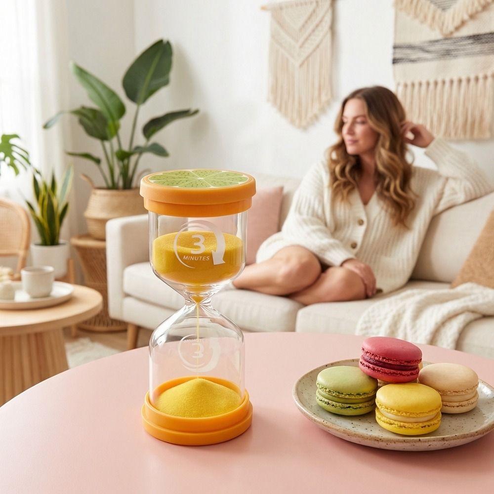 Marcaron Fruit Pattern Hourglass Portable Minutes Timer Creative Sand Clock Timer Kid Gift