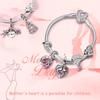 Copper Charms Love Mother Family Love Heart Pendant Charms Beads Fit Original Bracelet Diy Woman Jewelry Gift