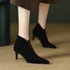New Short Boots Women's Celebrity Style Slim Heel Pointed High Heels