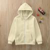 Boys Girls Children's Zip Up Hoodie Loose Solid Color Hooded Sports Shirt Sweatshirt Jacket Coats With Pocket