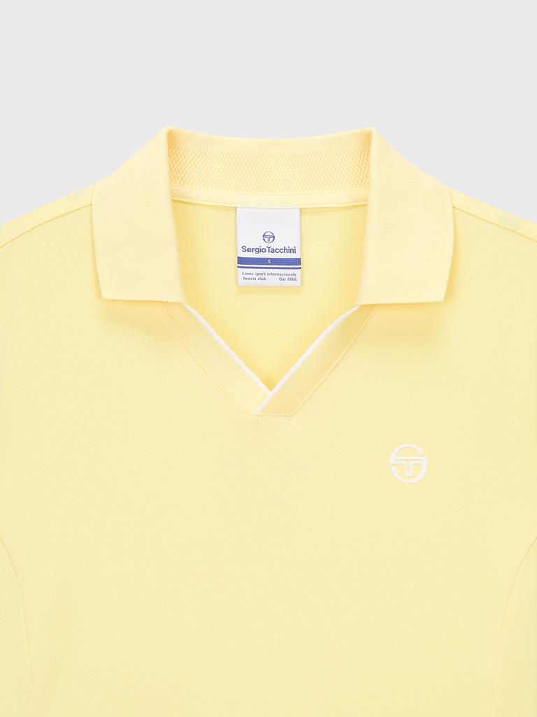 Платье-поло SERGIO TACCHINI W Essential с воротником и V-образным вырезом, короткий рукав (желтый)