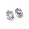 Women's Crown Tiara White Crystal Earrings (12457729)