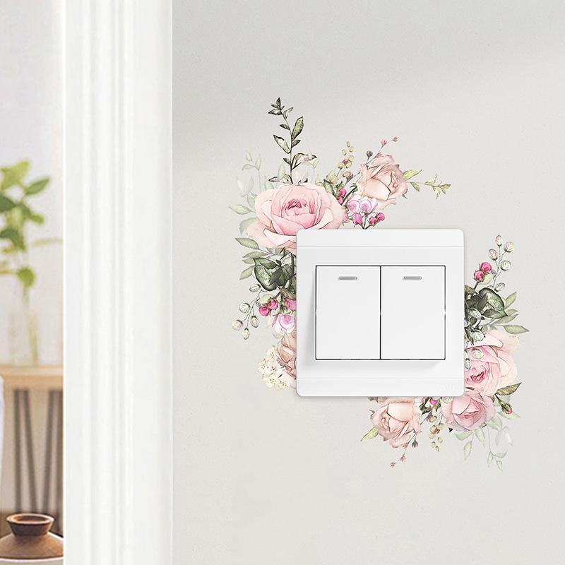 Романтичный цветок Switch Paste Home Background Beautification Декоративные наклейки на стену Самоклеящиеся обои