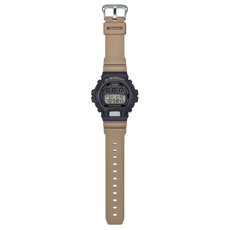 Casio Водонепроницаемость 200 метров Кварцевый ремешок из смолы 53,2*50 мм мужские часы черный циферблат DW6900TU-1A5