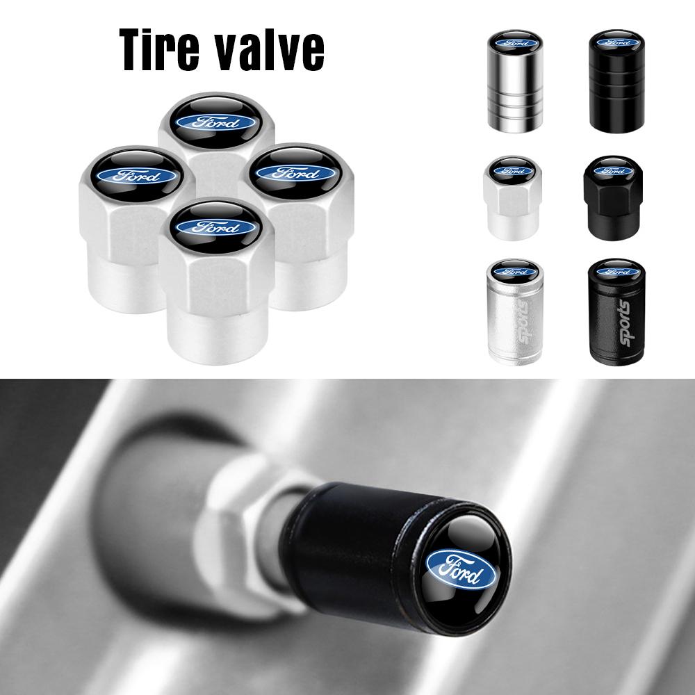 4Pcs Car Accessories Metal Alloy Tire Valve Tyre Stem Air Caps For Ford Focus 2 3 1 MK2 MK3 MK1 Fiesta Ranger Mondeo Fusion Kuga
