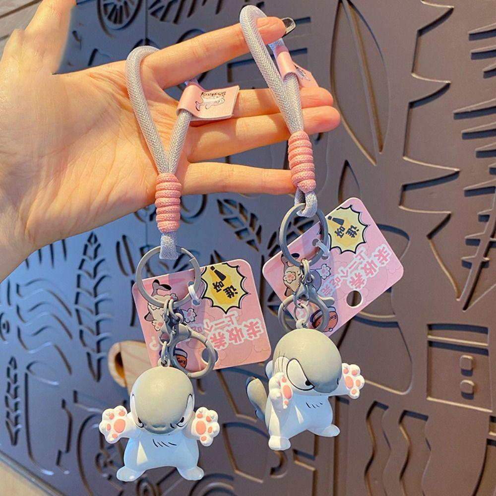 Cartoon Small Shark Cat Keychain Cute Car Key Ring Fashionable Schoolbag Pendant Student