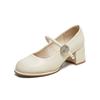 Best 25 Summer Simple Retro Fashion Mary Jane Shoes Coarse Heel Women's Single Shoes W7795BQ5