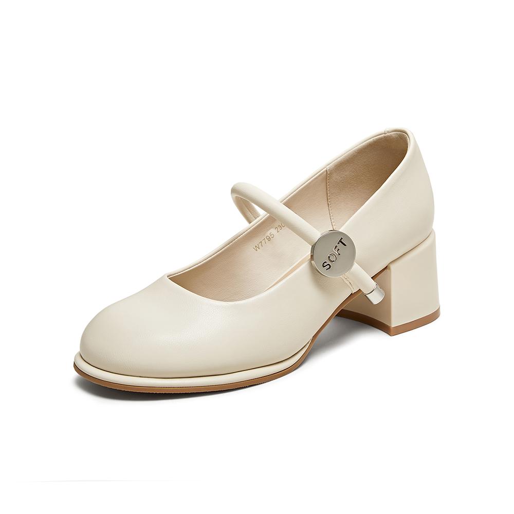 Best 25 Summer Simple Retro Fashion Mary Jane Shoes Coarse Heel Women's Single Shoes W7795BQ5