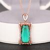 Huitan Luxury Bright CZ Women Pendant Necklace Zinc Alloy Color/Rose Gold Color for Wedding Party Daily Trendy Accessories Zircon