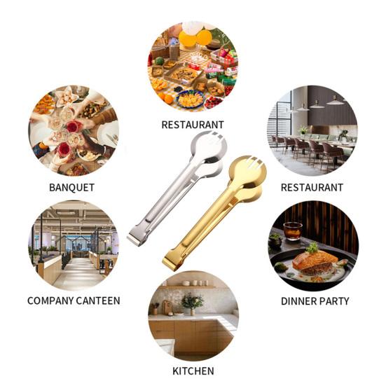 Сервировочные щипцы из нержавеющей стали Щипцы для шведского стола Щипцы для пасты, салата, колбасы, выпечки, спагетти Удобные кулинарные щипцы