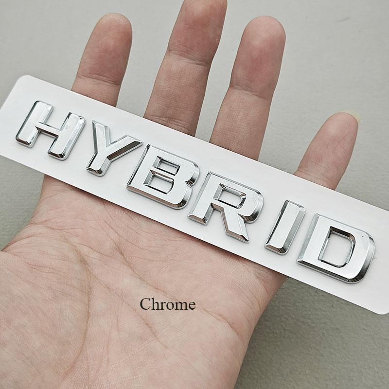 3D ABS Car Letters Logo HYBRID Sticker Side Fender Badge Rear Trunk Emblem For Mercedes Benz S Class C300 E300 GLE350 GLC300