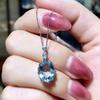 Graceful Oval Crystal Pendant Necklace Female Wedding Ceremony Accessories for Women Delicate Jewelry for Engagement