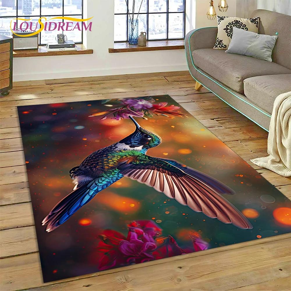 Cute Dream Birds Parrot Peacock Cartoon Rug Carpet for Living Room Bedroom Decor,floor Mat Non-slip Decoration for Sofa Doormat