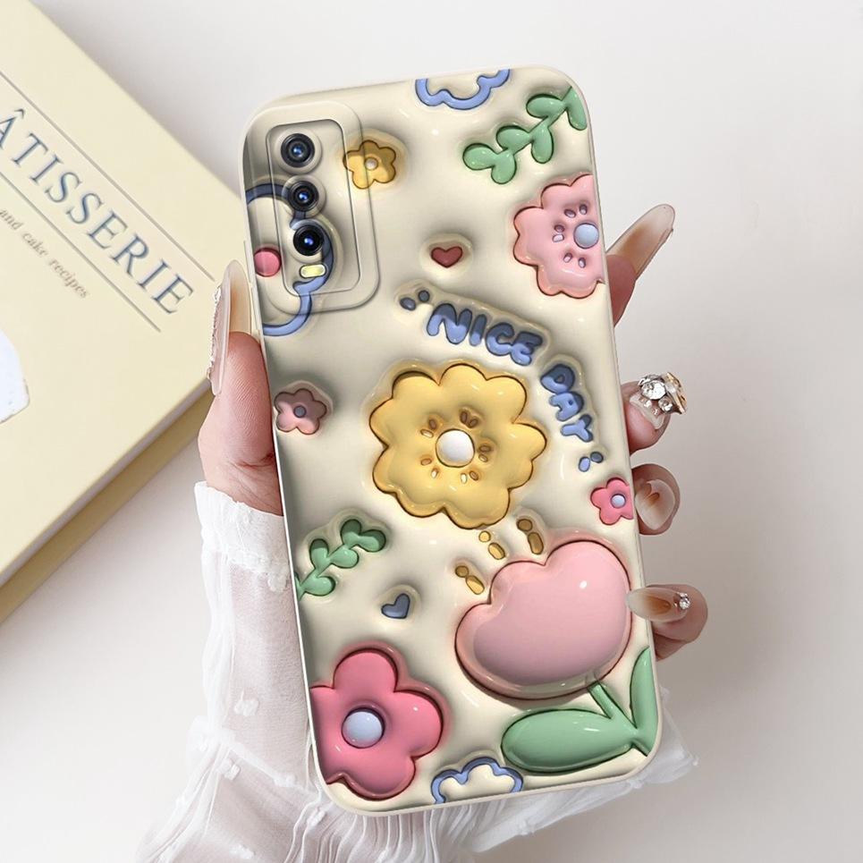 For Vivo V2027 V2028 V2029 Back Cover Vivo Y11S Y12s Y12a Y20 Y20s Y20i Case Girly Fashion Funda Soft Liquid Silicone Bumper