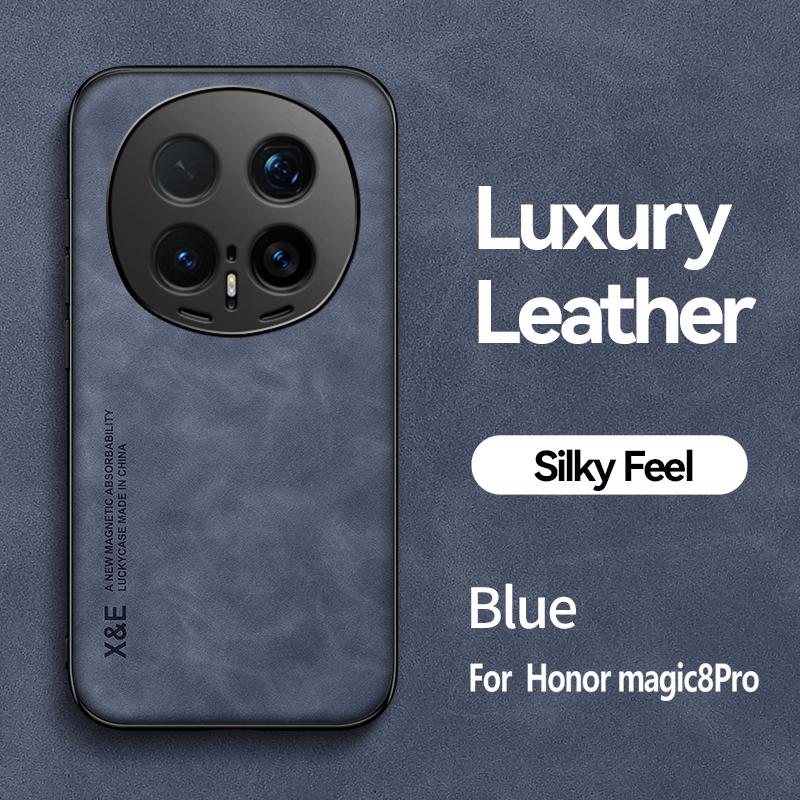 EUCAGR Магнитный противоударный задний чехол из ПУ-кожи для Honor Magic 8 с металлической пластиной Оболочка для телефона для Honor Magic 8 Pro Magic8Pro