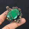 Tree Of Life Lab-Created Emerald Gemstone Pure Copper Wire Wrapped Handmade Pendant Jewelry