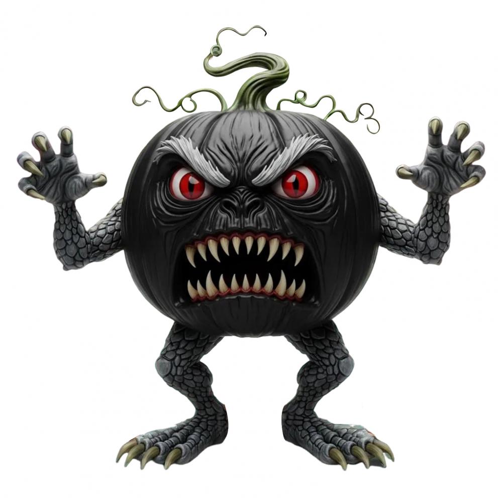 Pumpkin Decor Jack-o-lantern Figurine Spooky Resin Halloween Tabletop Decoration Pumpkin Evil Figurine for Home Office Desk